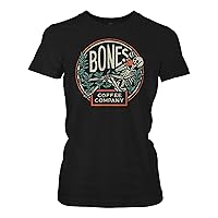 Bones Coffee Company T Shirts Classic Logo Tee for Women & | Men Black Cotton T Shirt