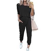 Pretty Garden Womens 2 Piece Outfit Short Sleeve Pullover Tops Tracksuits
