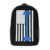 American Flag Lifting 17 Inches Unisex Laptop Backpack Lightweight Shoulder Bag Travel Daypack