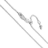 Sterling Silver Diamond-Cut Rope Chain 1.1mm 1.5mm 1.7mm 2mm 2.5mm Solid 925 Italy New Necklace