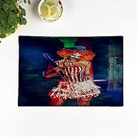 Set of 4 Placemats Bloody Scary Clown Halloween Horror 12.5x17 Inch Non-Slip Washable Place Mats for Dinner Parties Decor Kitchen Table
