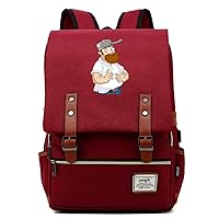 Game Plants vs. Zombies 15.6-inch Laptop Backpack Vintage Rucksack Business Bag with USB Charging Port Red / 4