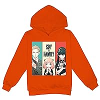 Kids Casual Long Sleeve Hooded Tops Cartoon Spy x Family Pullover Hoodies-Comfy Hooded Sweatshirts for Boys Girls