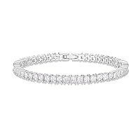 PAVOI 14K Gold Plated Cubic Zirconia Classic Tennis Bracelet | Gold Bracelets for Women | 4mm CZ, Size 6.5-7.5 Inch