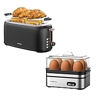 4 Slice Toaster with Rapid Egg Cooker Electric 6 Eggs