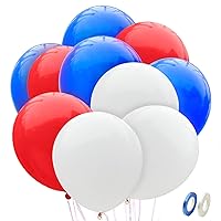 Red White and Blue Balloons - 100pcs 12inch Thicker Party Balloons for Birthday Independence Patriotic Day 4th of July Spider Theme Party Decorations Supplies