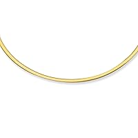 Finejewelers 14 Kt Two Tone Gold 16 Inch 2.5mm Bright Cut Reversible Omega Necklace with Lobster Clasp