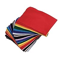 Colorations 100% Polyester Felt Sheets 9 inches x 12 inches, 13 colors, 1mm Thick, 50 Sheet Pack for Sewing and DIY Arts & Crafts Projects, Blue,Gray,Green,Orange,Purple,White