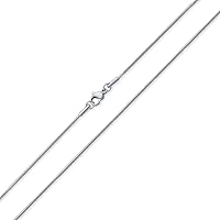 Bling Jewelry Strong 1.5MM Silver Tone Stainless Steel Thin Magic 8 Sided Snake Chain Necklace For Women For Men 16 18 20 24 30 Inch