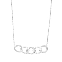 2028496 Women's Necklace with Pendant 925 Sterling Silver with Synthetic Zirconia 42 + 3 cm Silver Comes in Jewellery Gift Box, Sterling Silver, Cubic Zirconia