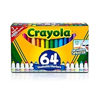 Crayola Washable Marker Set, School Supplies, Gel Markers, Window Markers, Broad Line Markers, 64ct