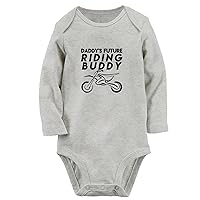 Daddy's Future Motocross Riding Buddy Funny Rompers Newborn Baby Bodysuits Infant Jumpsuits Outfits Long Sleeves Clothes