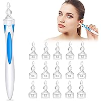 Utkwbs Q Grips Earwax Remover, Safe Spiral Ear Wax Removal Tool Kit, Ear Cleaner with 16 Pcs Soft and Flexible Replacement Tips Suitable for Adult & Kids
