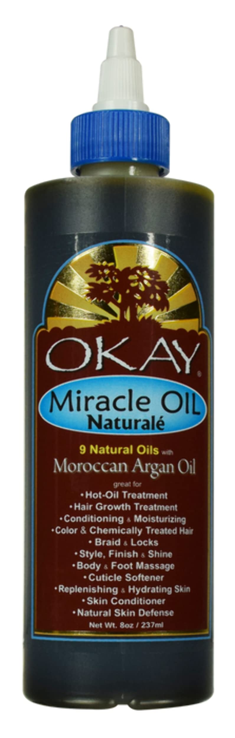 Okay Oil All Natural for Hair & Skin, Miracle, 8 Ounce