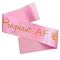 Baby Shower Sash Pink, Mom to Be Baby Mama Pregnant AF Sash, Pink or Blue Boy or Girl Gender Reveal Decorations, Future Mommy Gift