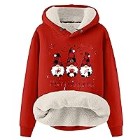 Women's Winter Clothes Fashionable Hooded Printed Plush And Thickened Warm Loose Pullover Sweater Hoodies, S-3XL