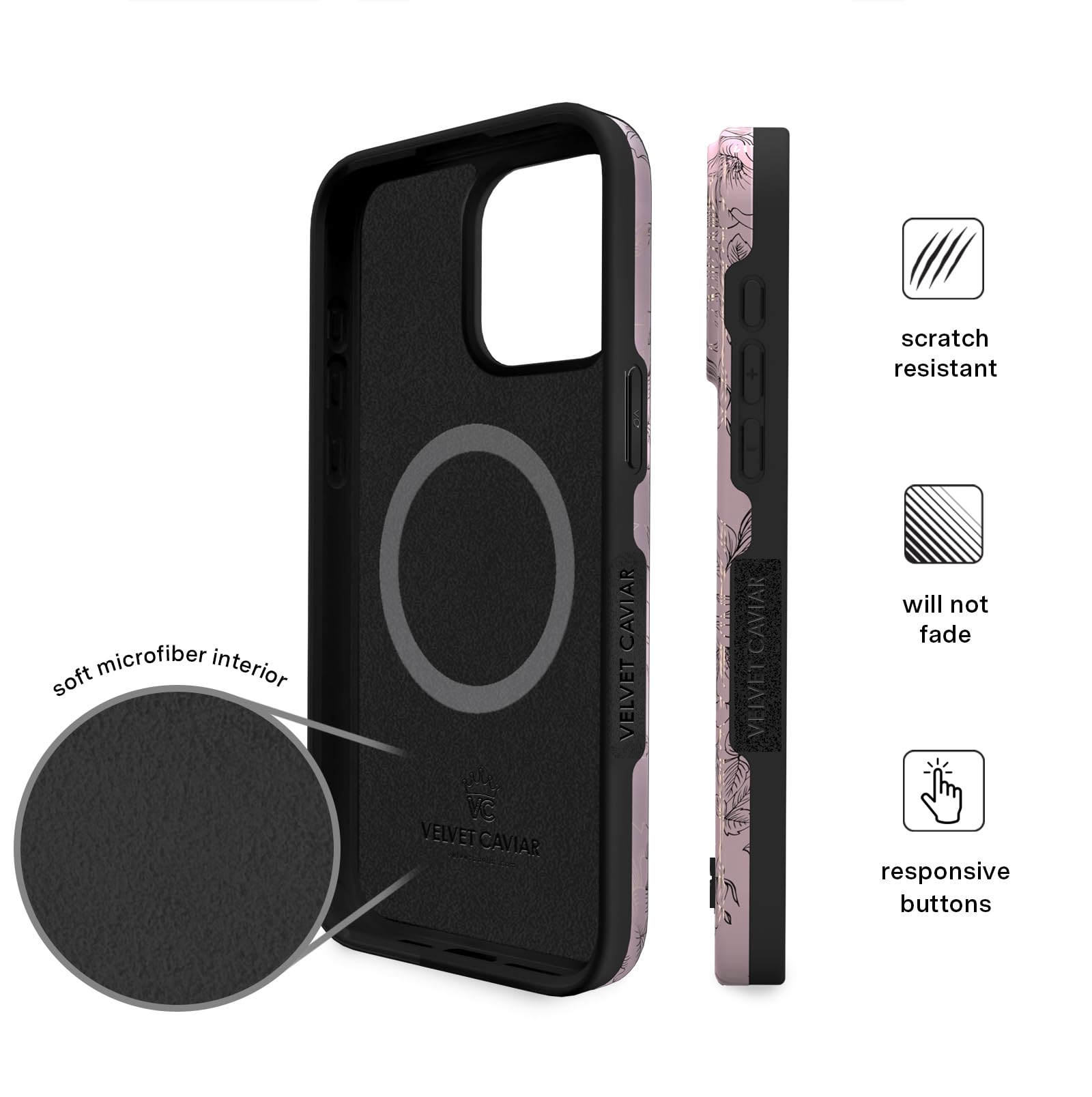 Velvet Caviar iPhone 15 Pro Max Case + MagSafe Battery Pack - Floral Flower (Bundle)