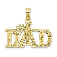 10k Gold Number 1 Dad Pendant Necklace Measures 17.4x22.1mm Wide Jewelry Gifts for Women