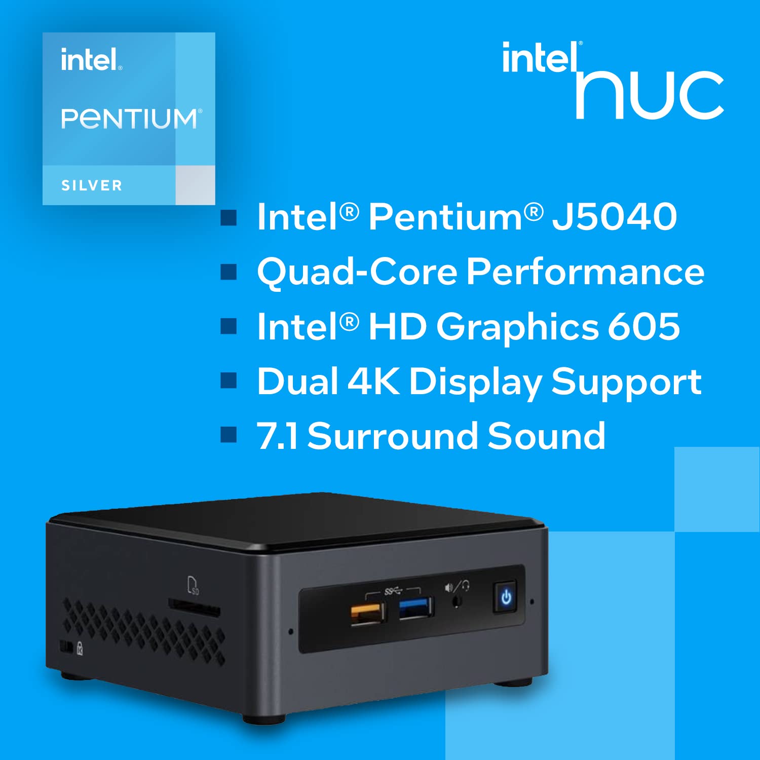Intel NUC NUC7PJYHN Barebone System - Mini PC Pentium Silver J5005