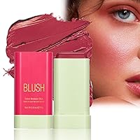 Cream Blush Stick, Lightweight and Long Lasting Cream Blush, Solid Moisturizer Stick, Cream Blush Makeup for Cheeks, Long Lasting Cream Blush, Goes on Well for Mature Skin (HOT RED)