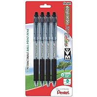 Pentel R.S.V.P. RT Colors New Retractable Ballpoint Pen, 1.0mm, Medium Line, Black Ink, 4 Pack (BK93CRBP4A)