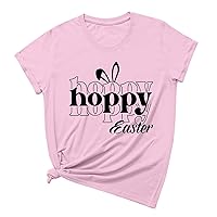 Warehouse Amazon Warehouse Women'S Happy Easter Shirts Tops Cute Bunny Letter Print Graphic Tee Casual Crewneck T-Shirt Short Sleeves Blouses Cute Tees For Women