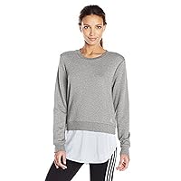 adidas Women's Athletics Layer Sweatshirt, Medium Grey Heather, X-Large
