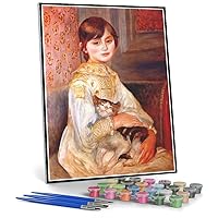 Paint by Numbers Kits for Adults and Kids Child with Cat Julie Manet 1887 Painting by Auguste Renoir Paint by Numbers Kit for Kids and Adults