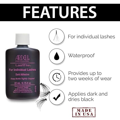 Ardell LashTite Lash Adhesive Dark for Individual Lashes, 0.75 oz