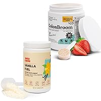 ColonBroom Psyllium Husk Powder + Keto Cycle Collagen Protein Powder with MCT Oils & Electrolytes Powder Bundle, 2 Items - Colon Cleanser Fiber Supplement (60 Servings) + Keto Fuel (20 Servings)