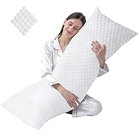 DOWNCOOL Full Body Pillow for Adults- Ultra Soft Long Bed Pillow with Removable Cover Cooling Breathable, Polyester Microfiber Large Body Pillow, 20x54 inch (with Cover)