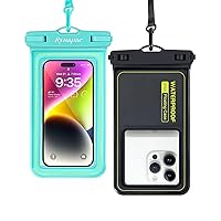 IP68 Waterproof Phone Pouch/Case, Waterproof Floating Phone Case for iPhone 15 14 13 12 Pro Max XS Plus Samsung Galaxy Cellphone, Floating iPhone Case for Beach Vacation-2 Pack