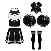 Kids Girls Cheerleading Dance Dress Cosplay Costume for Cheer Leader Uniform Student High School Cheer Up Dancewear