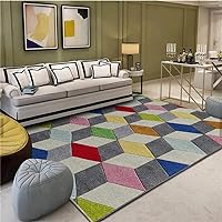 Nordic Area Rug Geometric Pattern Carpet Living Room Modern Sofa Rug Bedroom Bedside Home Floor Mat Rectangle (Color : B1, Size : 1.4x2m)