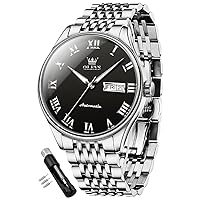 Men's Automatic Business Luxury Self Winding Mechanical Wrist Watch Stainless Steel Waterproof Luminous Day Date