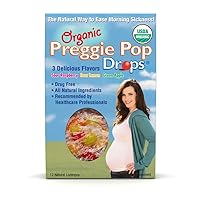 Organic Preggie Drops | 12 Drops Each | Morning Sickness during pregnancy | Safe for pregnant Mom & Baby | Gluten Free | 3 Flavors: Lemon, Raspberry & Green Apple