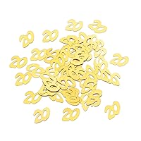 ERINGOGO 1200pcs 20 Glitter Nail Sequins Gold Decor Number 20 Glitter Letter a Ornament Confetti Letters Anniversary Gold Trim Gold Dining Table Confetti for Party Wedding Supplies Mini