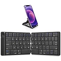 Multi-Device Bluetooth Foldable Keyboard, Samsers Wireless Portable Folding Keyboard, Full Size Ultra Slim Rechargeable Keyboard Connect Up to 3 Devices for IOS Android Windows phone Tablet and Laptop