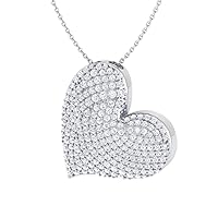 VVS Certified Heart Pendant necklace 18K White/Yellow/Rose Gold 1.48 Carat Natural Diamond Pendant With 18k Rhodium Plated White Gold Chain/Diamond Necklace For Women