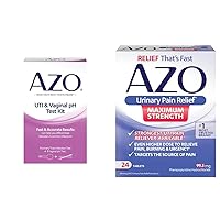 AZO UTI Test Strip + Vaginal pH Test Kit + Urinary Pain Relief Maximum Strength Tablets, Fast Relief from #1 Most Trusted Brand