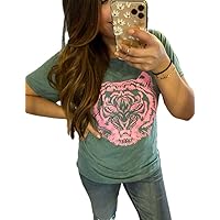 Graphic Tees for Women Short Sleeve Tshirts,Womens Summer Tops Crewneck Shirt Blouse