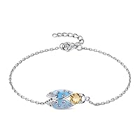 JewelryPalace Cicada Enamel 0.6ct Genuine Citrine Bolo Bracelet for Women, Insect 14k White Gold Plated 925 Sterling Silver Bracelet for Her, Natural Yellow Gemstone Jewellery Sets
