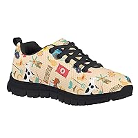 Running Shoe for Boys Girls, Lightweight Fashion Sneakers Breathable Walking Shoes for Kids Black Sole