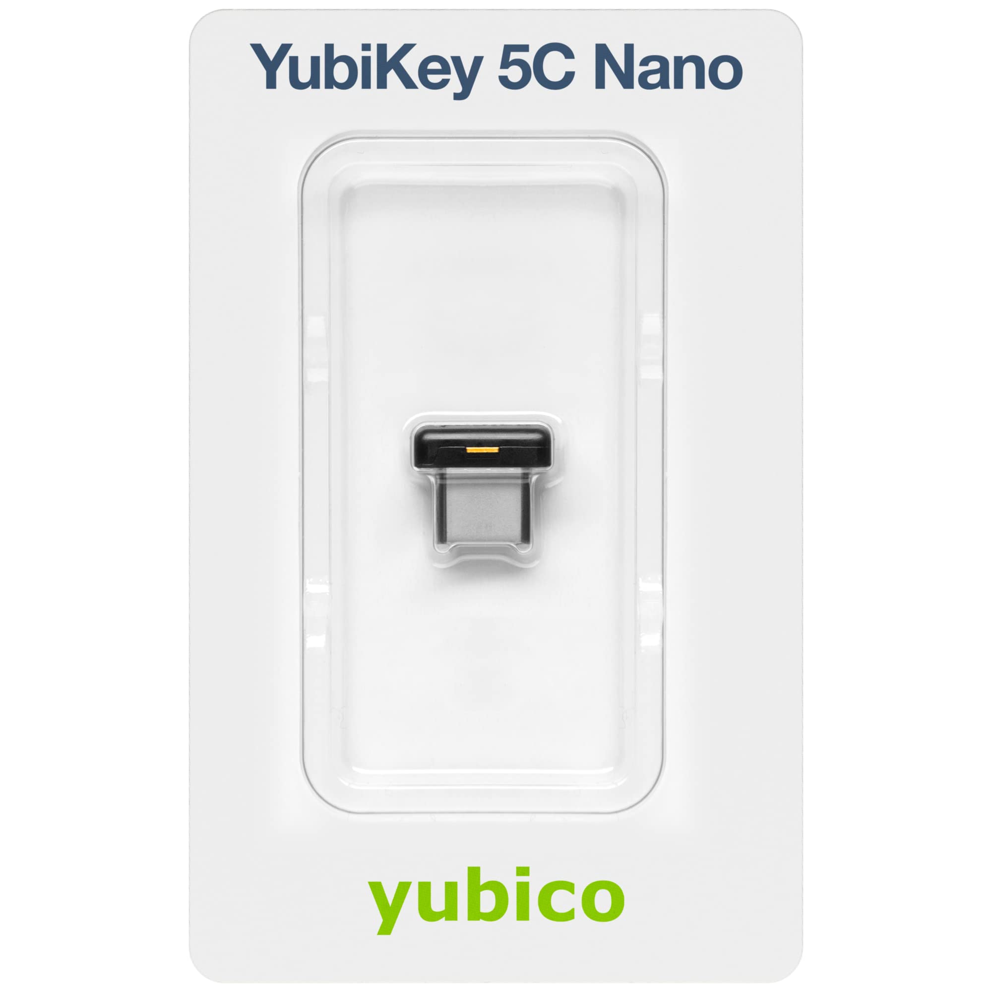 Yubico - YubiKey 5C Nano - USB-C - Full Featured, Multi-Protocol - Two Factor, Multi-Factor, and passwordless Security Key - IP68 Water and dust Tight - Designed to Stay in Port
