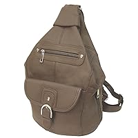 SILVERFEVER Women's Medium Backpacks Genuine Leather Backpack Purse Sling Organizer(Brown)