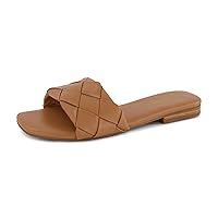 CUSHIONAIRE Women's Franca woven slide sandal +Memory Foam, Wide Widths Available