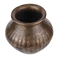 IndianShelf Vocalforlocal Handmade Vintage Brass Old Pot Engraved Birds Flower Design Gift Pot Pack of 1 Indian Kitchen Utensils