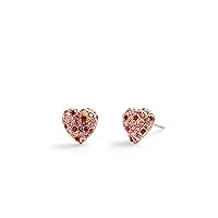 COACH Womens Pavé Heart Stud Earrings