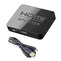 1080P HDMI Splitter 1 in 2 Out, 1×4 HDMI Splitter Support 1080P HDMI 1.4 Video 3D for Laptpo PC TV