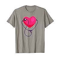 Stethoscope Patriotic Nursing Medicine Heart Nurse T-Shirt